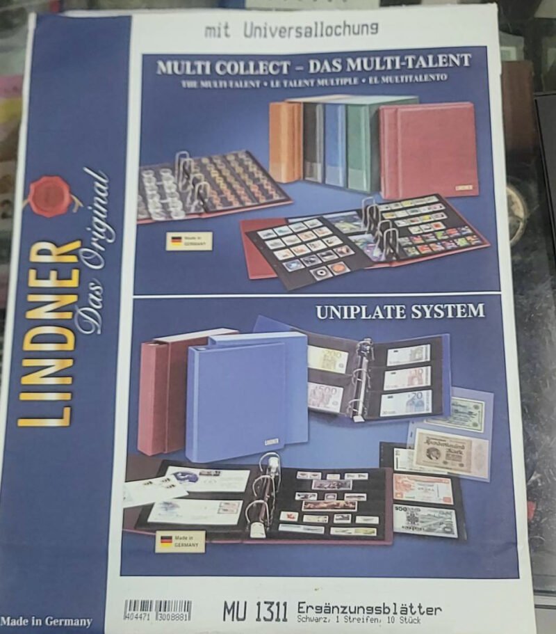 德國Lindner放置紙鈔塑料活頁 - 單面1格