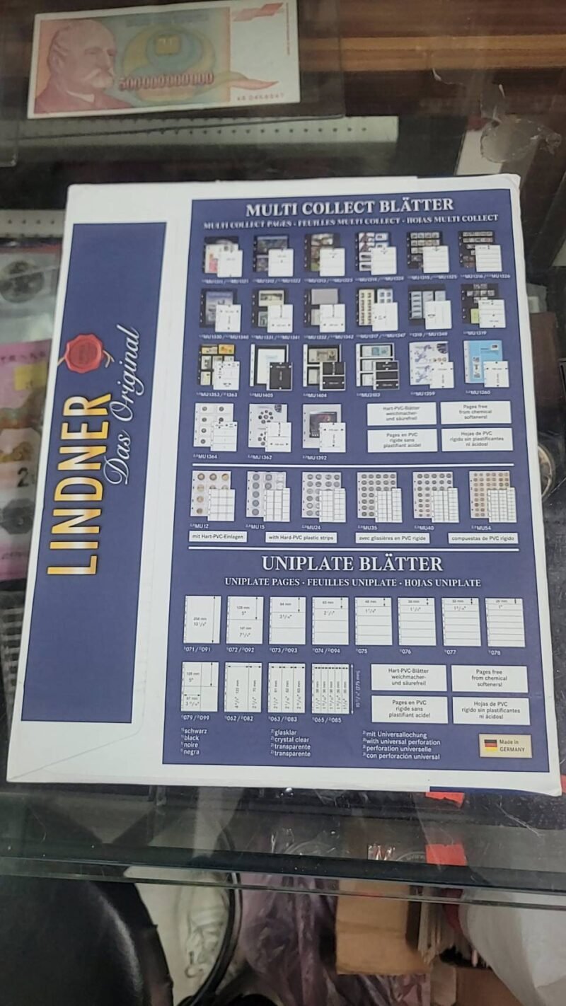 德國Lindner放置紙鈔塑料活頁 - 單面1格