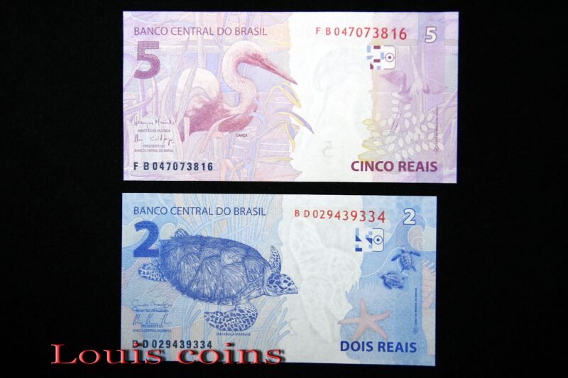 B002-2 B002‧Brasil‧2010巴西‧2reais 5reais(B)