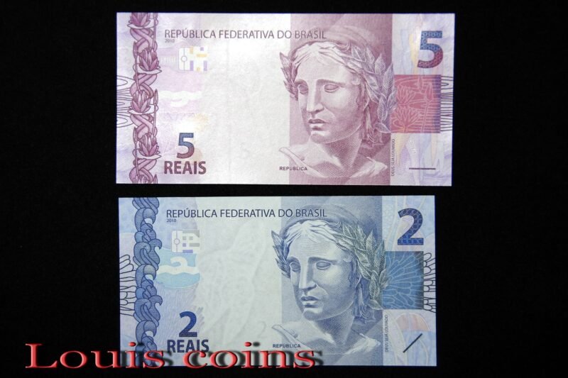 B002 B002‧Brasil‧2010巴西‧2reais 5reais(B)
