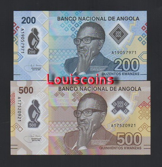 B004-1 B004-ANGOLA-2020安哥拉全套塑膠鈔票-4張一套(439)