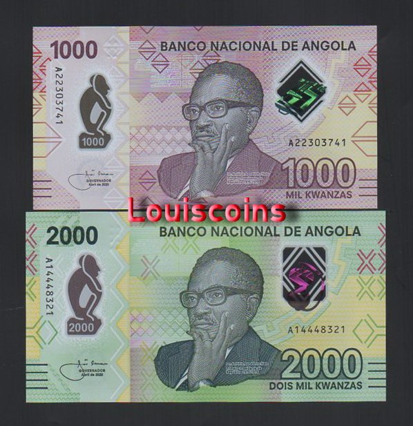 B004-2 B004-ANGOLA-2020安哥拉全套塑膠鈔票-4張一套(439)