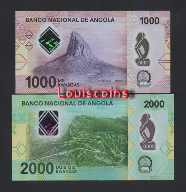 B004-4 B004-ANGOLA-2020安哥拉全套塑膠鈔票-4張一套(439)