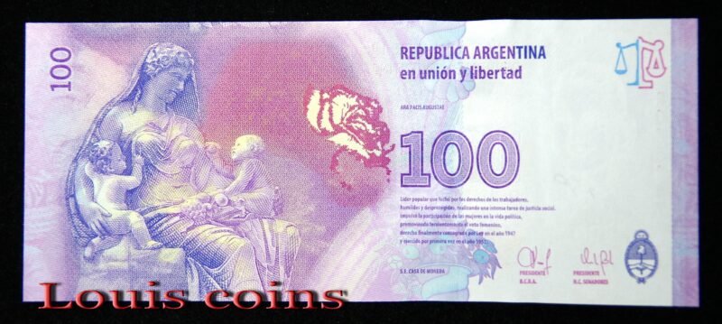 B007-2 B007‧Argentina‧2012阿根廷‧100 Pesos伊娃·裴隆(Evita)紀念紙鈔(231)