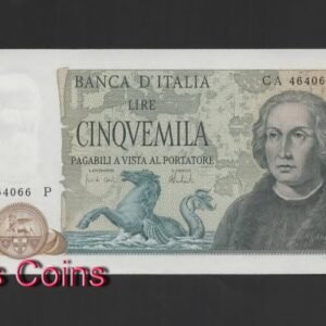 101-1 B101-ITALY-1971-77義大利鈔票5.000 Lire哥倫布(B)