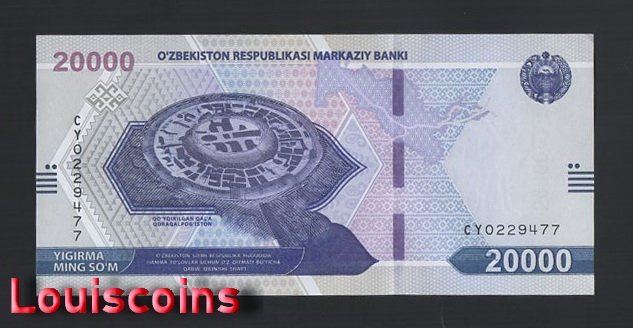 B107-UZBEKISTAN--2021烏茲別克紙幣20.000 Som(1252)