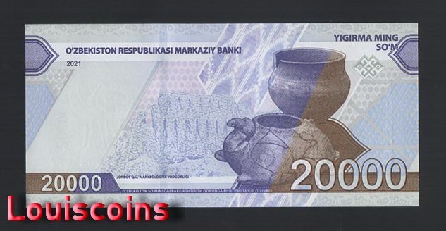 B107-UZBEKISTAN--2021烏茲別克紙幣20.000 Som(1252)