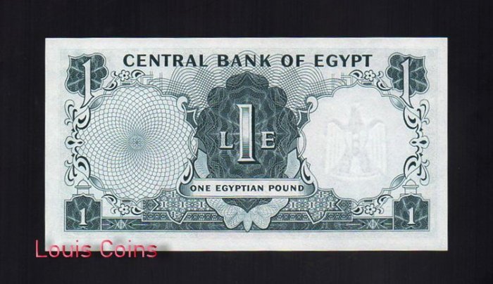 108-2 B108-EGYPT-1961-1967埃及鈔票1 Egyptian Pound(B)