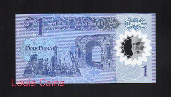 B109-LIBYA-2019利比亞塑膠鈔票1 Dinar(1330)