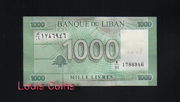 B115-LEBANON--2004 & 2008黎巴嫩紙幣1.000 Livres(041)