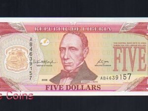 B117-LIBERIA--2008賴比瑞亞紙幣5 Dollars(287)