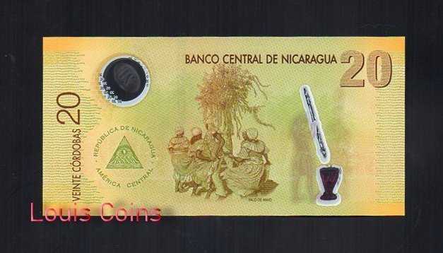 120-2 B120-NICARAGUA--2007尼加拉瓜塑膠鈔票20 Cordobas(358)