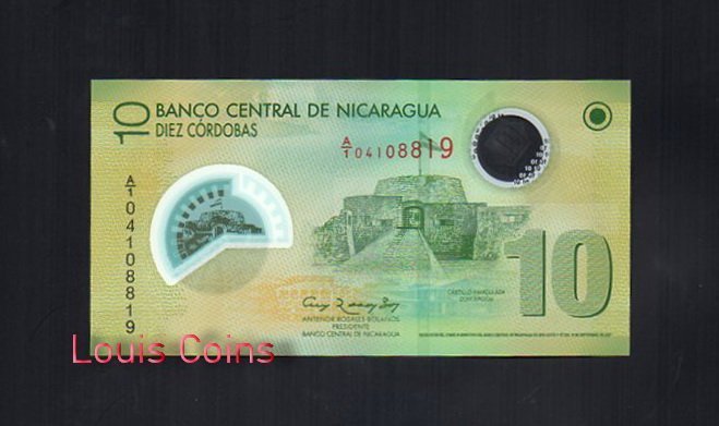 122-1 B122-NICARAGUA--2007尼加拉瓜塑膠鈔票10 Cordobas(359)