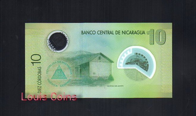 122-2 B122-NICARAGUA--2007尼加拉瓜塑膠鈔票10 Cordobas(359)