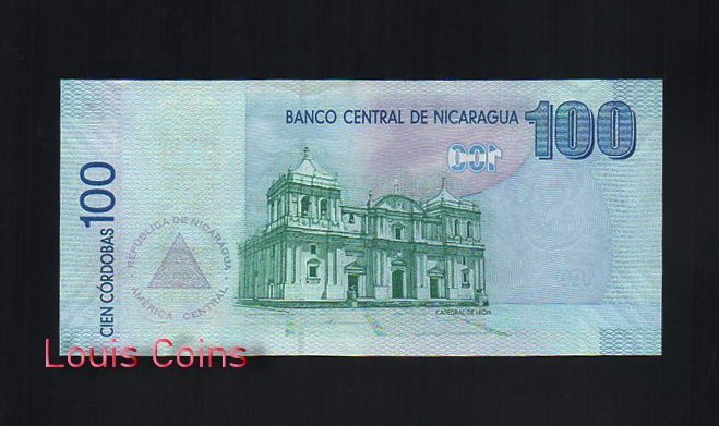 123-2 B123-NICARAGUA-2012尼加拉瓜紙幣100 Cordobas(364)