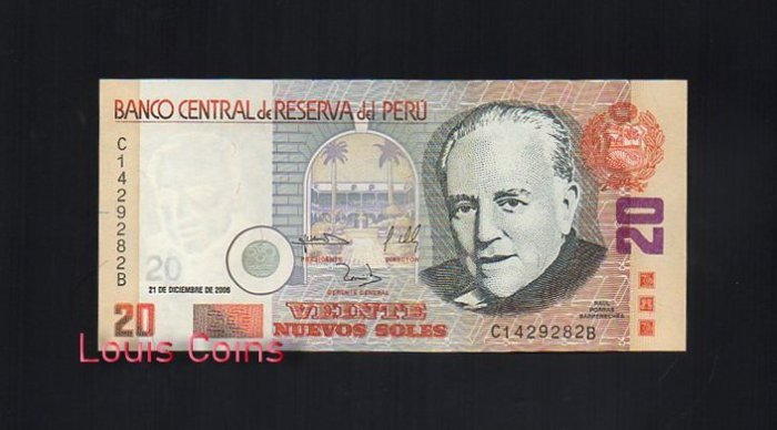 125-1 B125-PERU--2006祕魯紙幣20 Nuevos Soles(393)