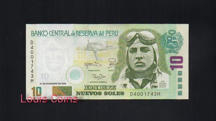 126-1 B126-PERU--2006祕魯紙幣10 Nuevos Soles(394)