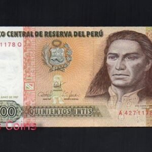 127-1 B127-PERU--1987祕魯紙幣500 Intis(1114)