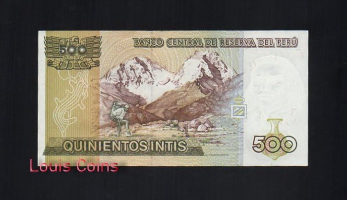 127-2 B127-PERU--1987祕魯紙幣500 Intis(1114)