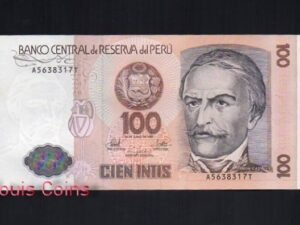 128-1 B128-PERU--1985 & 1986祕魯紙幣100 Intis(B)