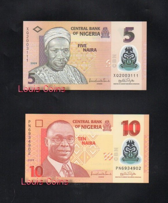 B134-NIGERIA--2009奈及利亞塑膠鈔票(4張一套)(382)