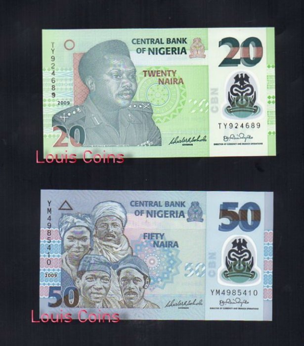 B134-NIGERIA--2009奈及利亞塑膠鈔票(4張一套)(382)
