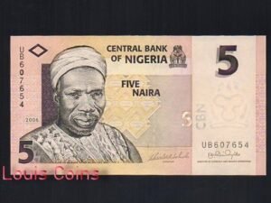 B137-NIGERIA-2006奈及利亞紙幣5 Naira(366)