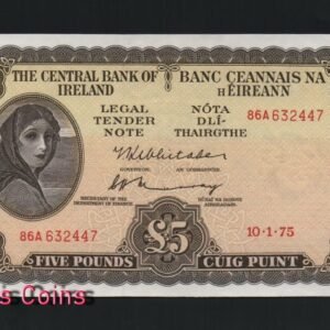 B139-IRELAND-1956-75愛爾蘭紙幣5 Pounds(O)