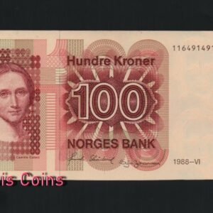 B140-NORWAY--1986挪威紙幣100 Kroner(B)