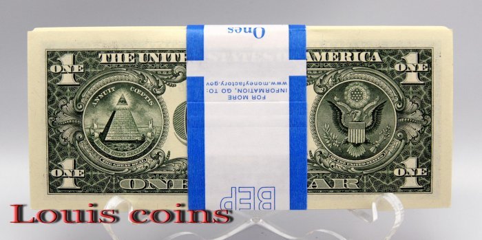 B141-USA 2017美國紙幣1 Dollars百張連號(O)