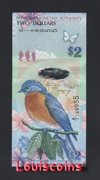 B142-BERMUDA-2009百慕達鈔票-2 Dollars(O)