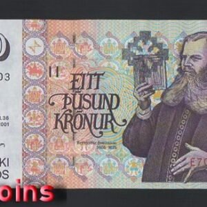 B145-ICELAND-2001冰島紙幣,1000 kronur(B)