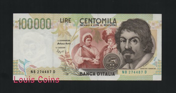 B146-ITALY-1994義大利紙幣-100.000 Lire(B)