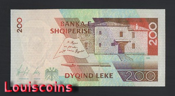 15-2 B015-ALBANIA-1996阿爾巴尼亞鈔票-200 Leke(B)
