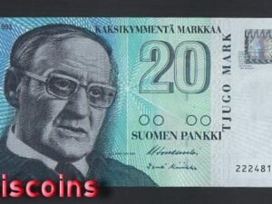 153-1 B0153-FINLAND-1993芬蘭鈔票-20 Markka(O)