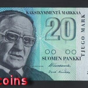B0153-FINLAND-1993芬蘭鈔票-20 Markka(O)