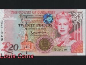 157-1 B157-GUERNSEY-2018根西紀念鈔票,20 Pounds(B)