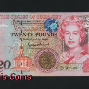 157-1 B157-GUERNSEY-2018根西紀念鈔票,20 Pounds(B)