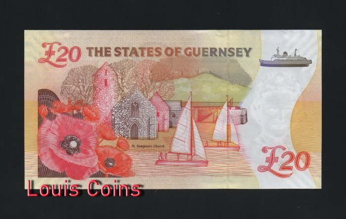 157-2 B157-GUERNSEY-2018根西紀念鈔票,20 Pounds(B)