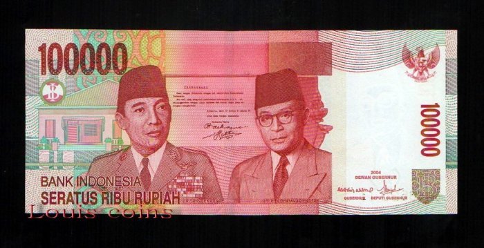 158-1 B158-INDONESIA--2004印尼紙幣100.000 Rupiah(240)