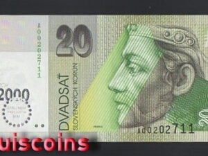 16-1 B016-SLOVAKIA-2000斯洛伐克紀念紙鈔-20 koruna(B)