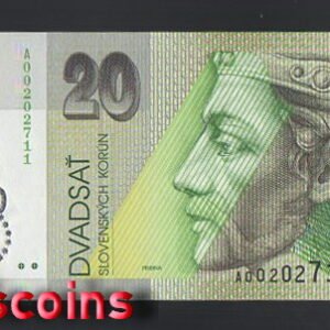 16-1 B016-SLOVAKIA-2000斯洛伐克紀念紙鈔-20 koruna(B)