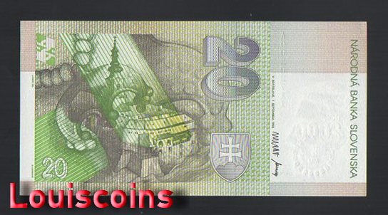16-2 B016-SLOVAKIA-2000斯洛伐克紀念紙鈔-20 koruna(B)