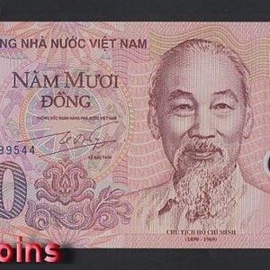164-1 B164-VIETNAM-2001越南塑膠紀念紙幣-50 Ðồng含冊