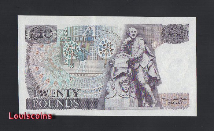 B177-GREAT BRITAIN-ND (1970-1991)英國紙幣-20 Pounds(B)