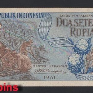 B179-INDONESIA-1961印尼紙幣2 1/2 Rupiah(B)