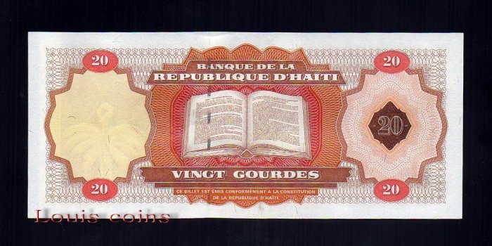 B186-HAITI--2001海地紙幣20 Gourdes（194）