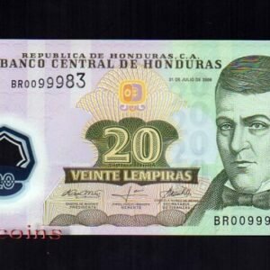 188-1 B188-HONDURAS--2008宏都拉斯塑膠鈔票20 Lempiras(200)