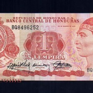 B189-HONDURAS--1989宏都拉斯紙幣1 Lempira(201)