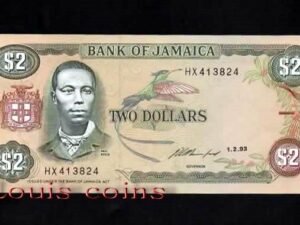 198-1 B198-JAMAICA--1982-1986牙買加紙幣2 Dollars(258)